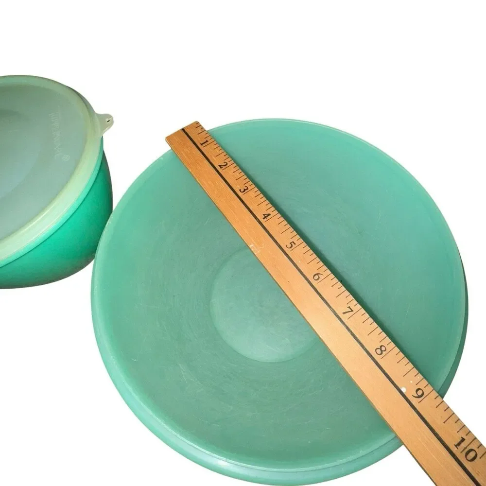 Vintage Tupperware Jadeite Wonderlier‎ (2) & Crisp It Bowl 1 Lid Greens